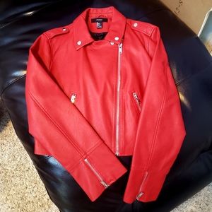 red leather jacket forever 21